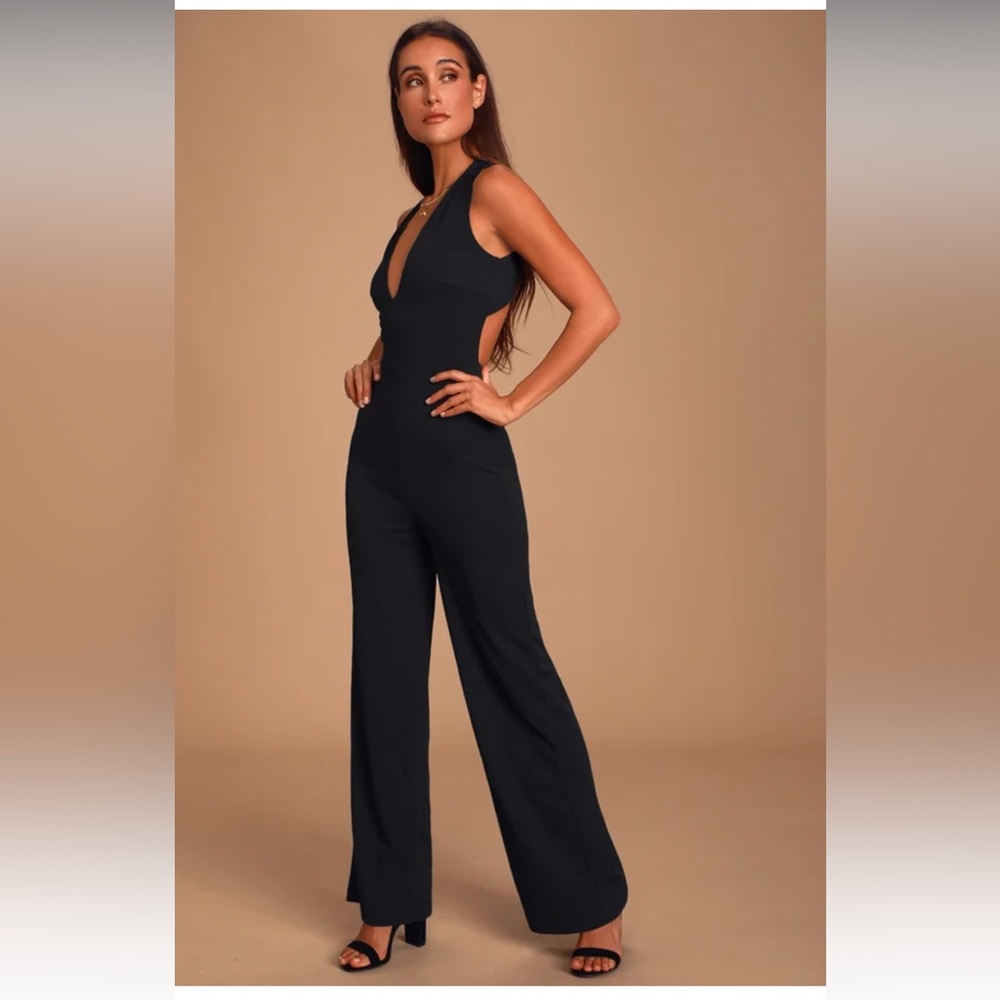 Thinking Out Loud Black Backless Jumpsuit | Lulus